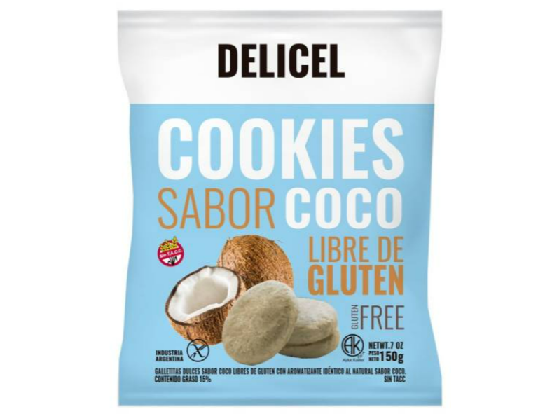 Cookies sabor Coco DELICEL.