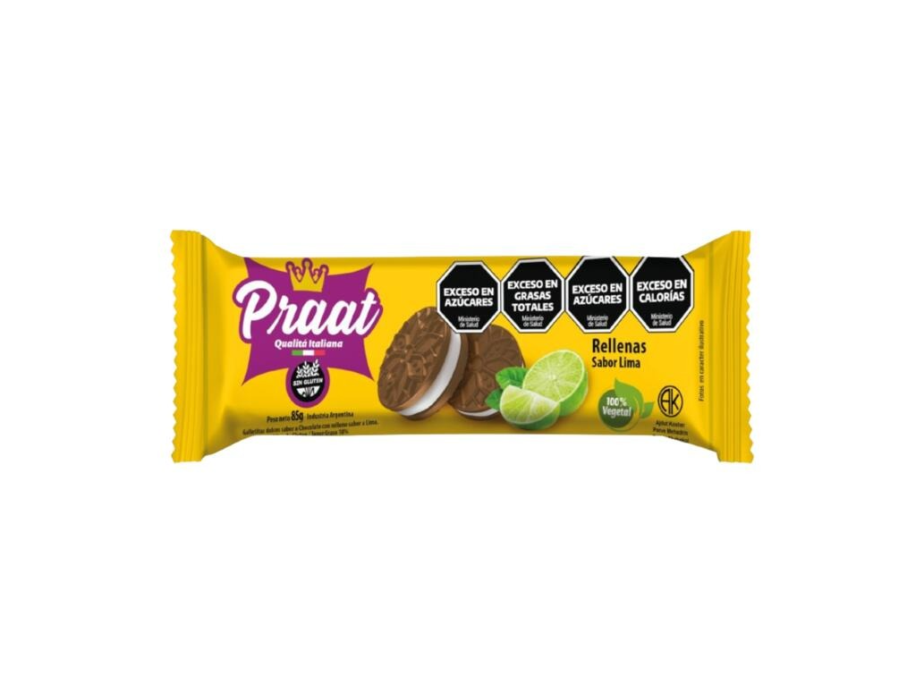 Galletitas dulces de Chocolate sabor a Lima x 85g PRAAT