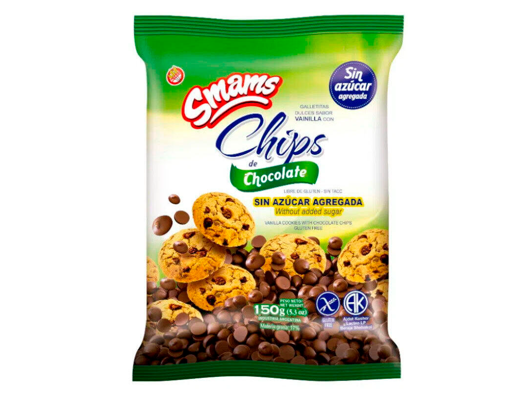 Polvoron Vainilla con Chips de Chocolate Sin Azucar x 150g - SMAMS
