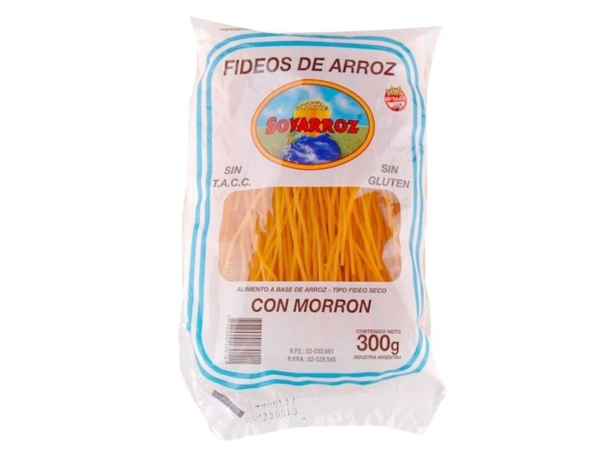 Fideos secos con Morrón 300g SOYARROZ