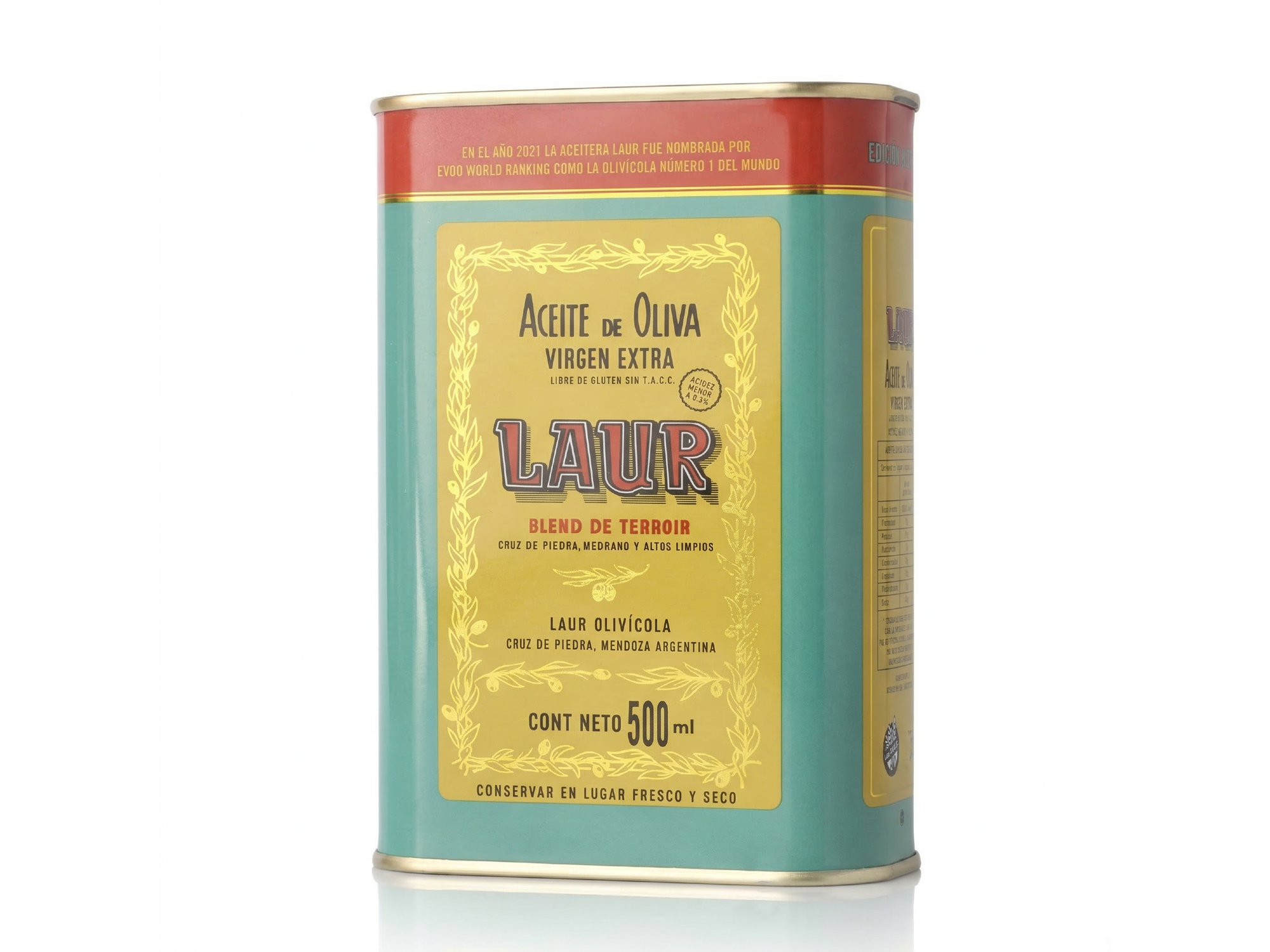 Aceite de Oliva VIRGEN EXTRA 500 ml Lata LAUR Blend De Terroir