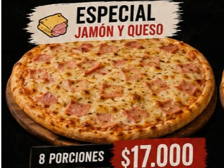 Especial con jamón 8 porc.