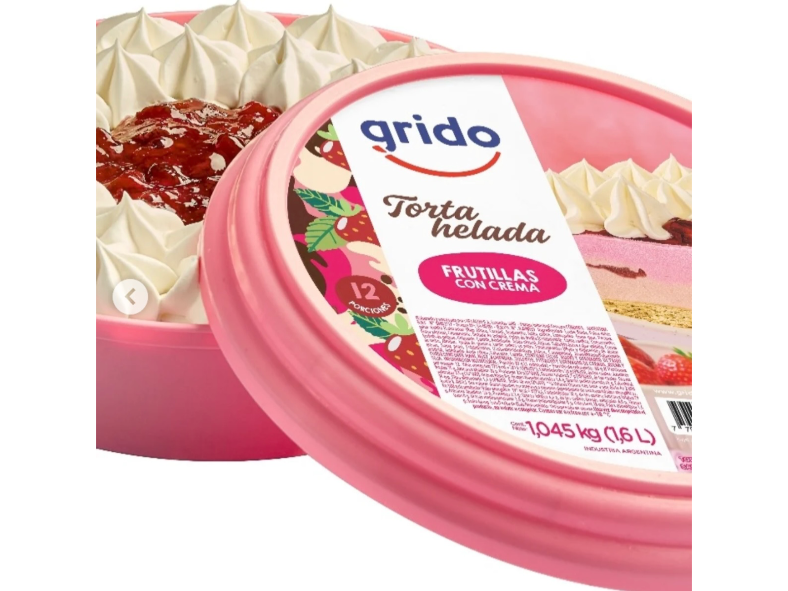 Torta helada FRUTILLAS CON CREMA X12 porciones de Gridolasflores