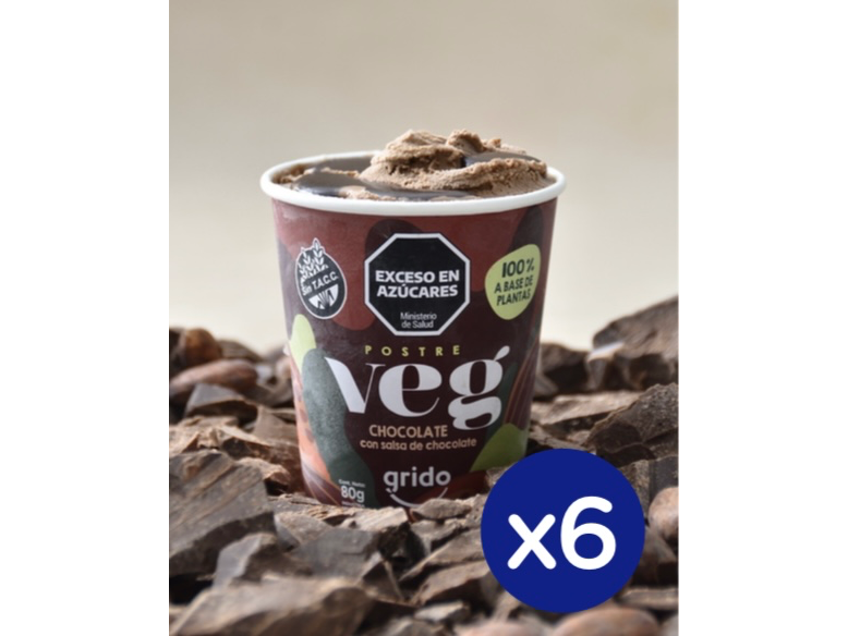 Postre vegano CHOCOLATE  X6 unidades