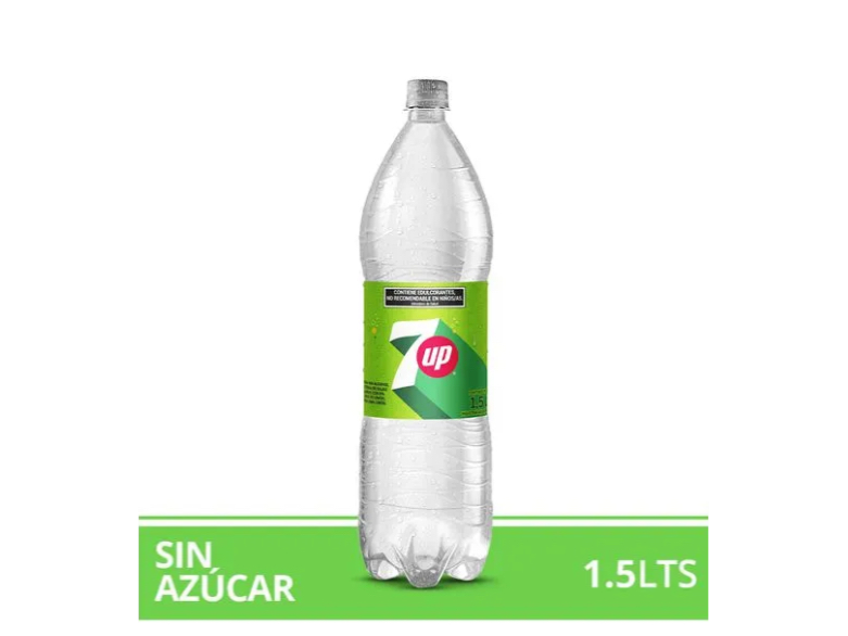 Botella 7up  sin azúcar 1,5 L
