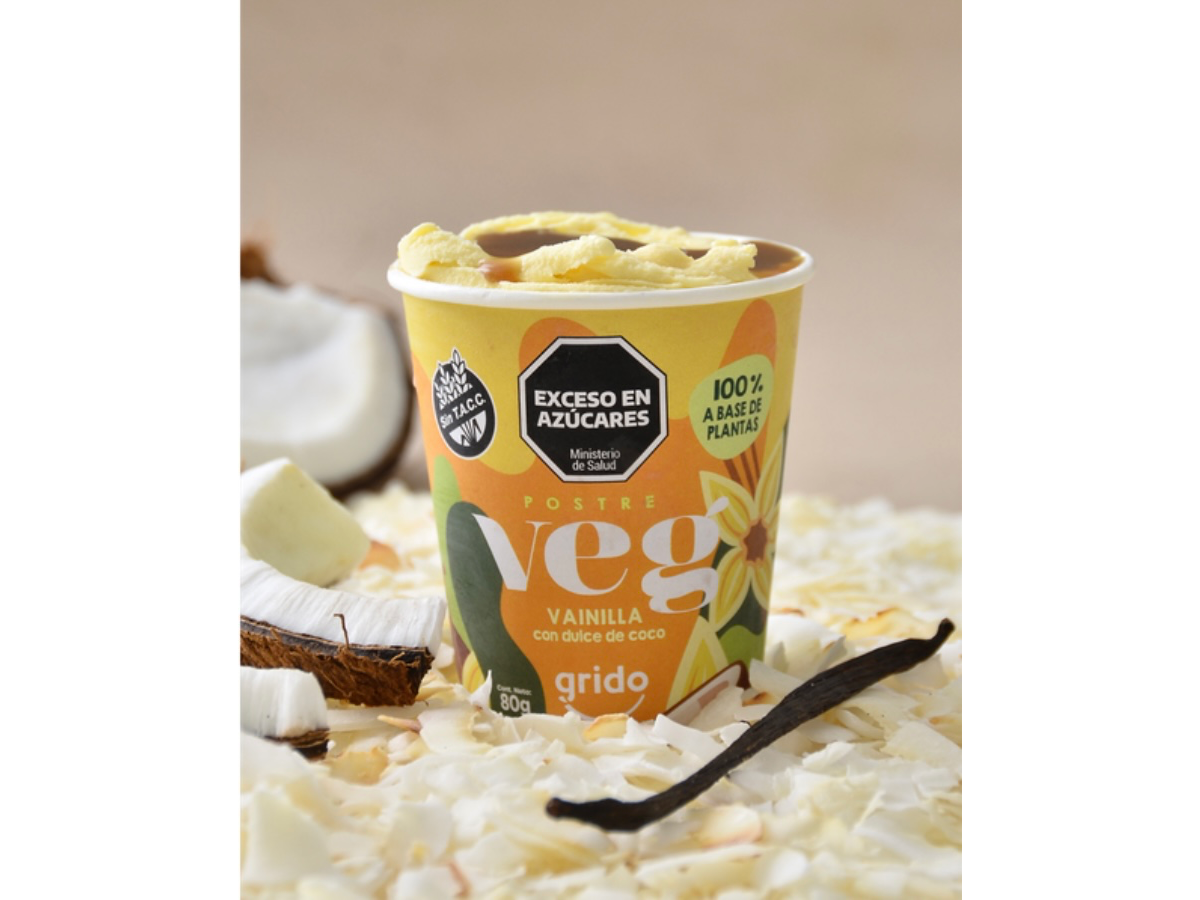 Postre vegano VAINILLA CON SALSA DE COCO X unidad