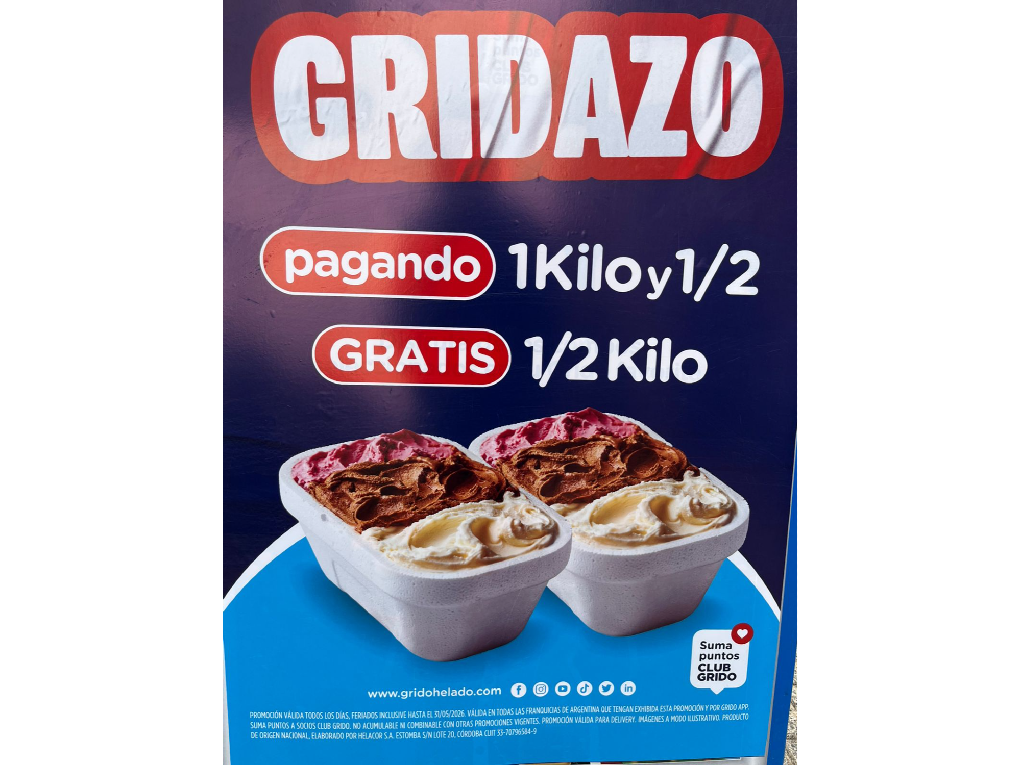 con la compra de 1 kilo y 1/2 te llevas 1/2 kilo de regalo