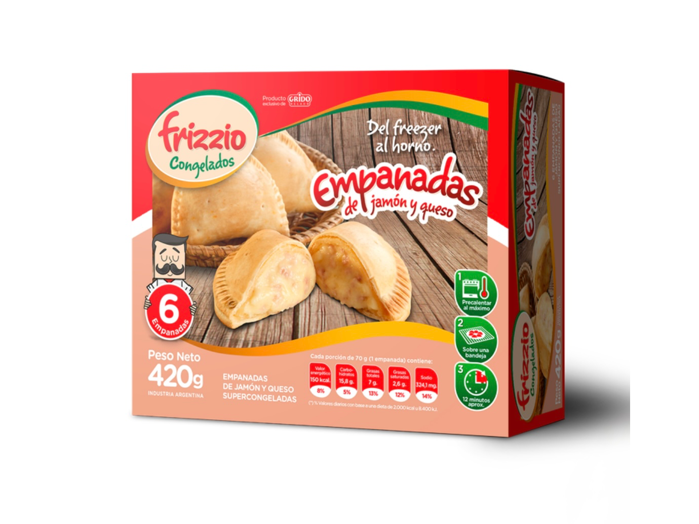 EMPANADAS DE JAMÓN Y QUESO X6 unidades