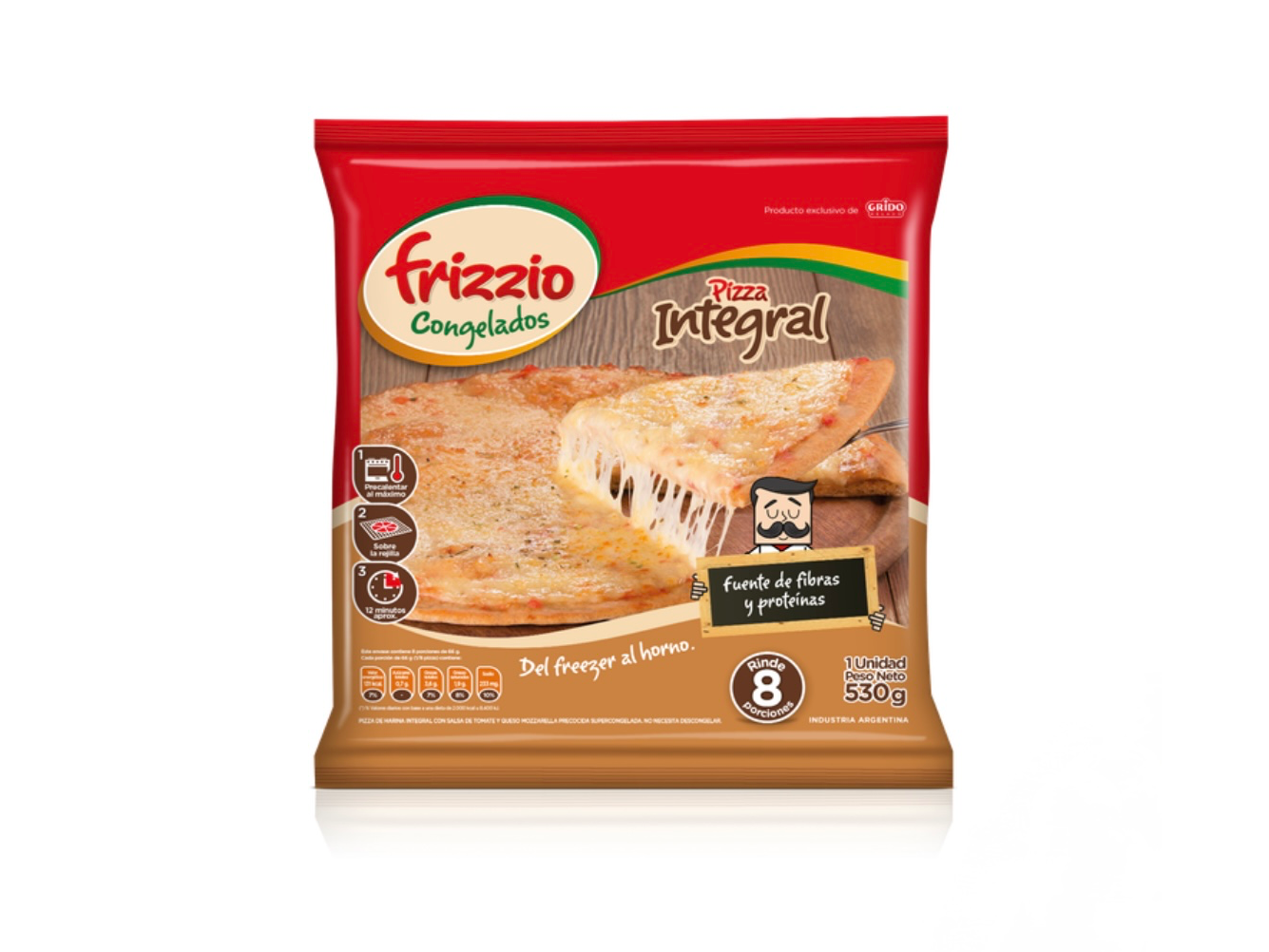 PIZZA INTEGRAL X8 porciones