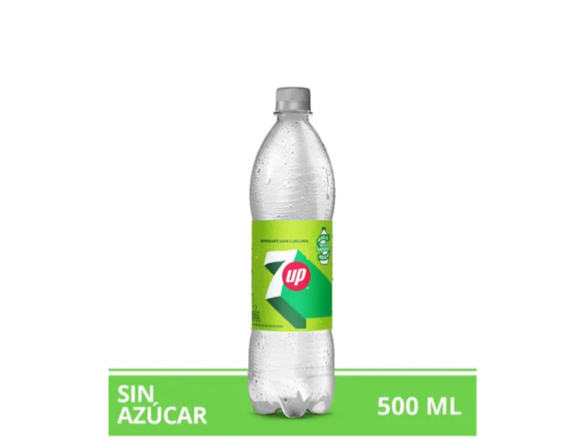Botella 7up sin azúcar 500 ml