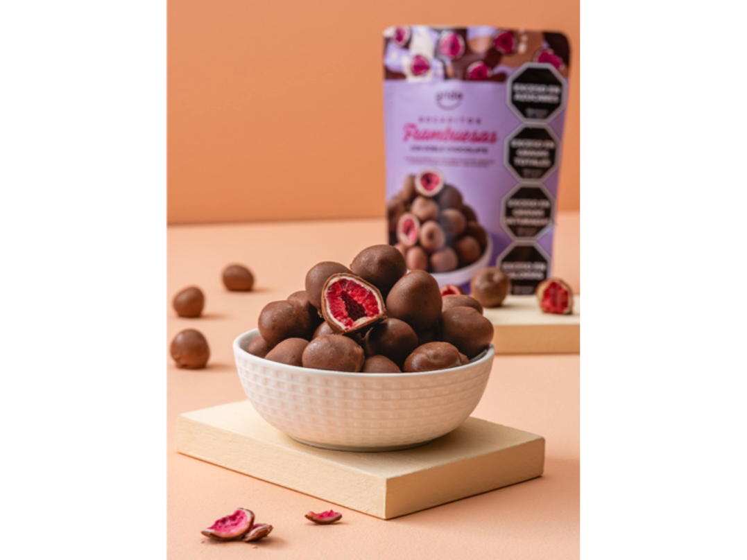 Bocaditos FRAMBUESA CON DOBLE CHOCOLATE 120g