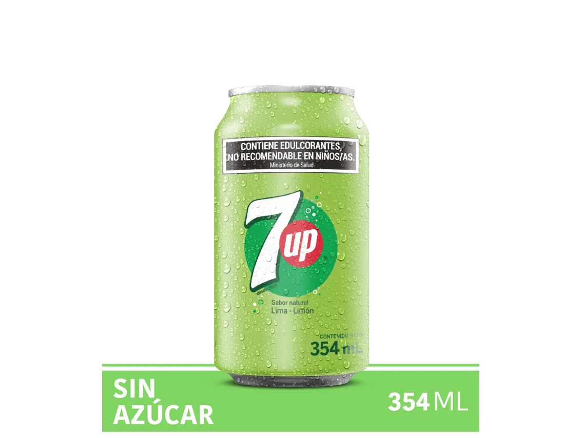 Lata 7up sin azúcar 354 ml