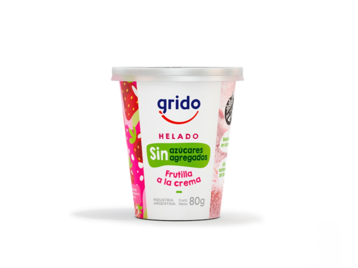 Helado sin azúcar agregada FRUTILLA X unidad