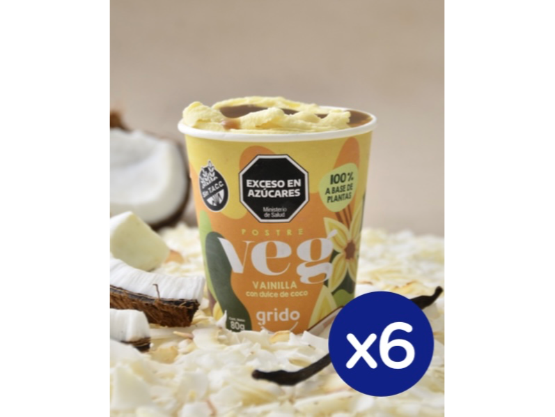Postre vegano VAINILLA CON SALSA DE COCO X6 unidades