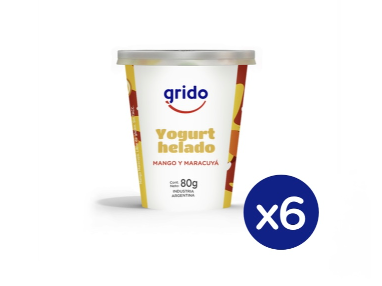 Yogurt helado MANGO Y MARACUYA X6 unidades