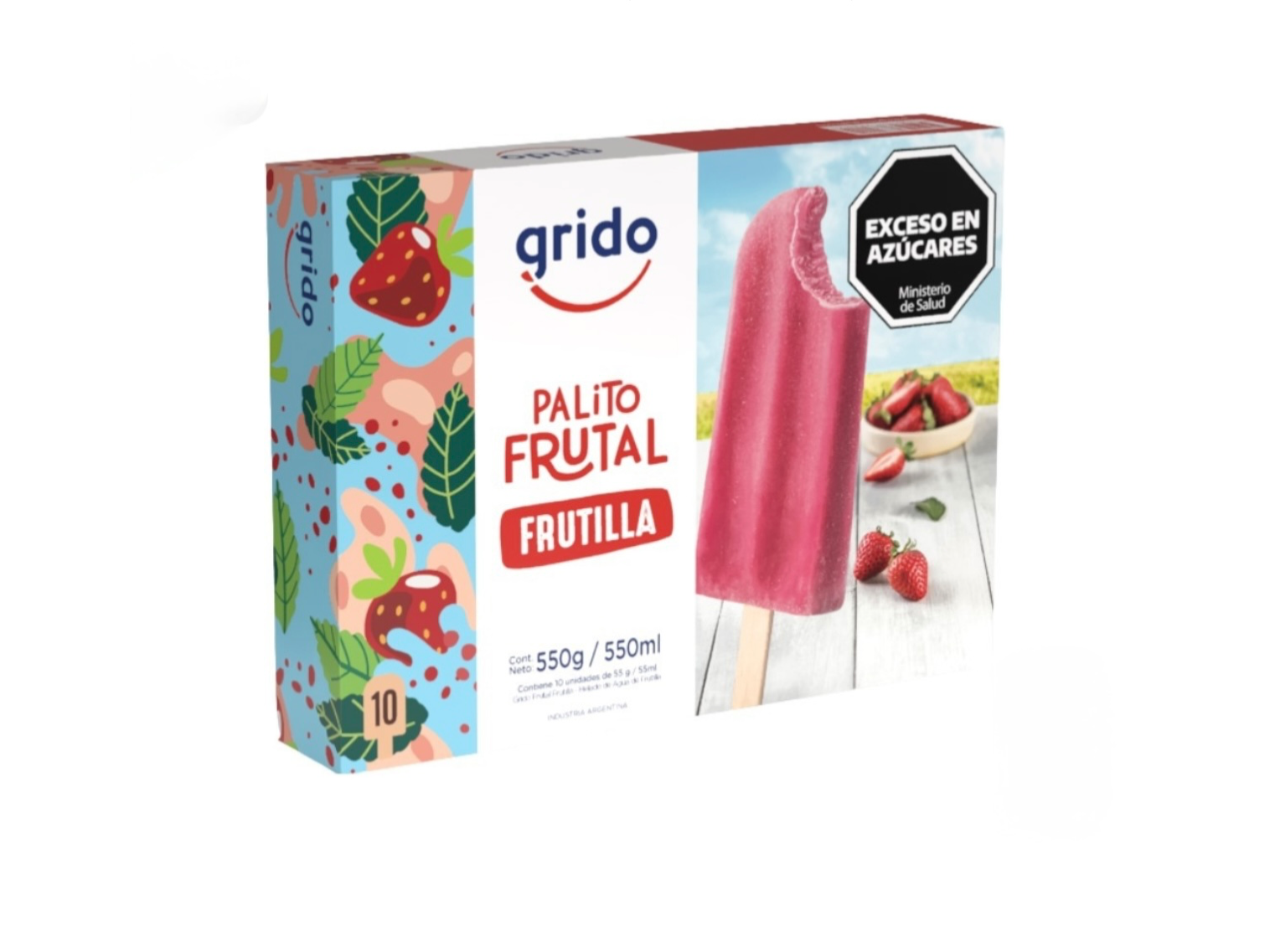 Palito FRUTILLA AL AGUA X10 unidades