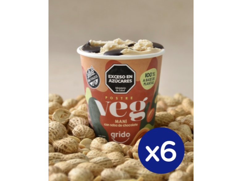 postre vegano MANÍ CON SALSA DE CHOCOLATE X6 unidades