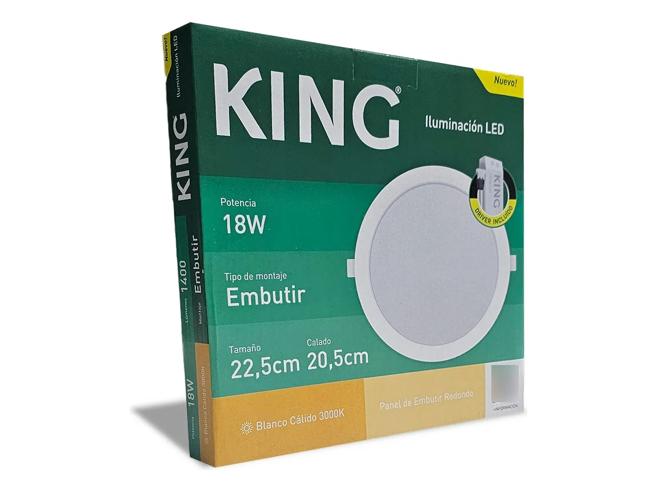 Paneles redondos de embutir LED KING -Blanco calido 3500 k