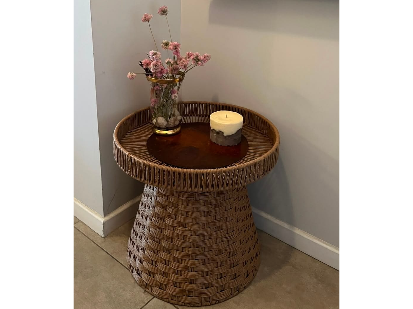Mesa Con Base Tejida