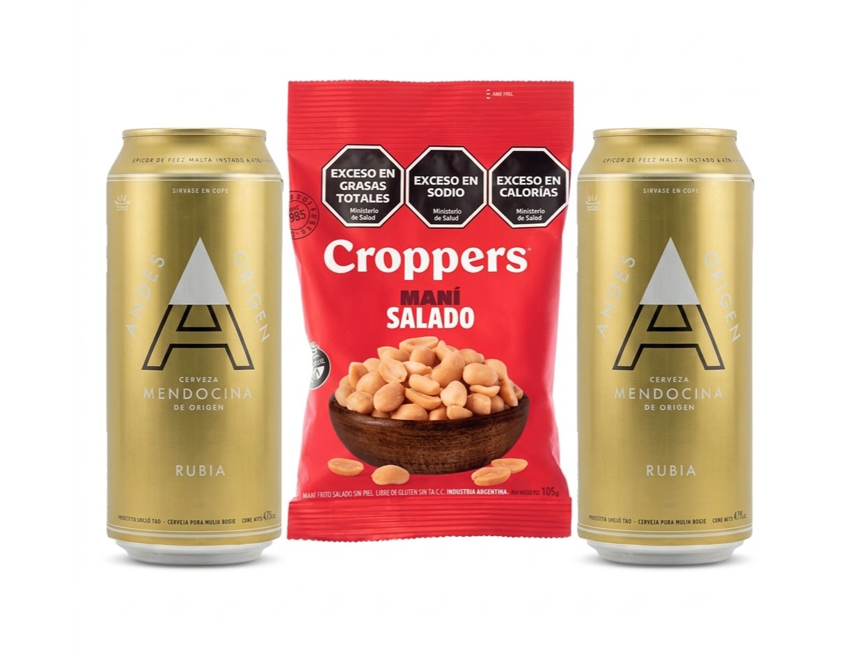 2 Latas Andes Rubia + Maní Croppers
