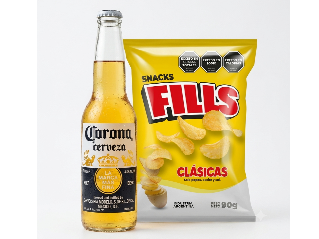 Corona + Papas Fills Clásicas