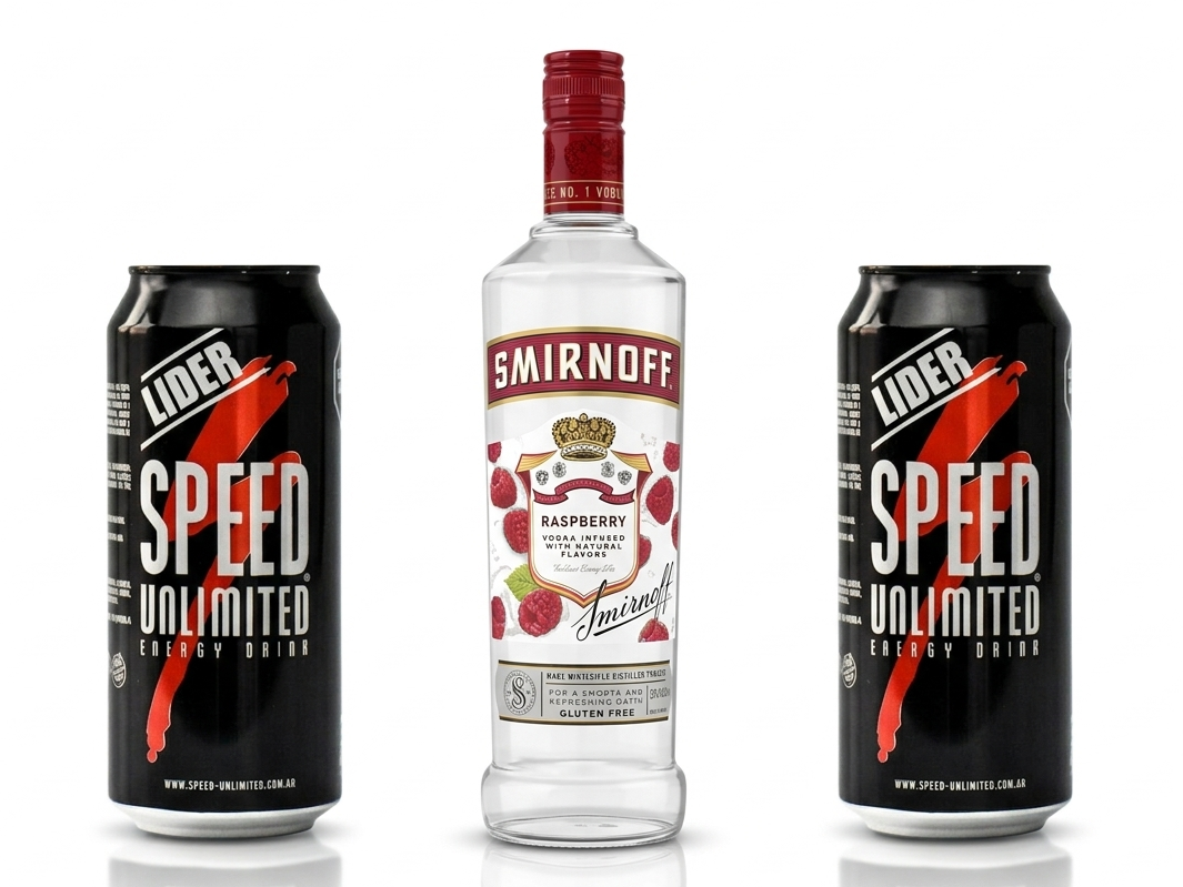 Smirnoff Raspberry + 2 Peed XL