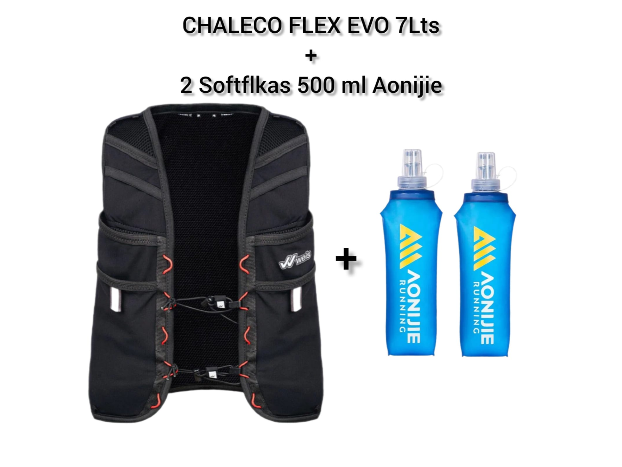 Chaleco hidratación Flex Evo 7 lts + 2 Softflaks 500 ml Aonijie de Runriocuarto