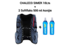 Chaleco hidratación Simer 10 lts Gris + 2 Softflaks 500 ml