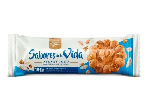 Galletas Sabores de la Vida Coco con Chips de Dulce de Leche