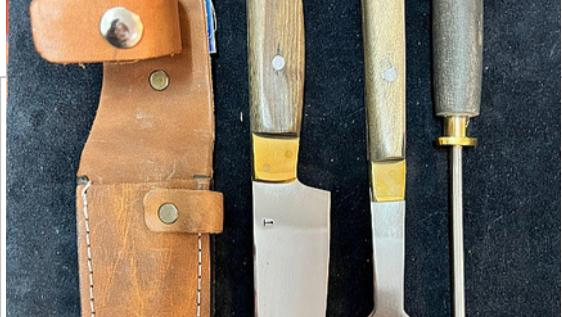 Cuchillo tenedor y chaira