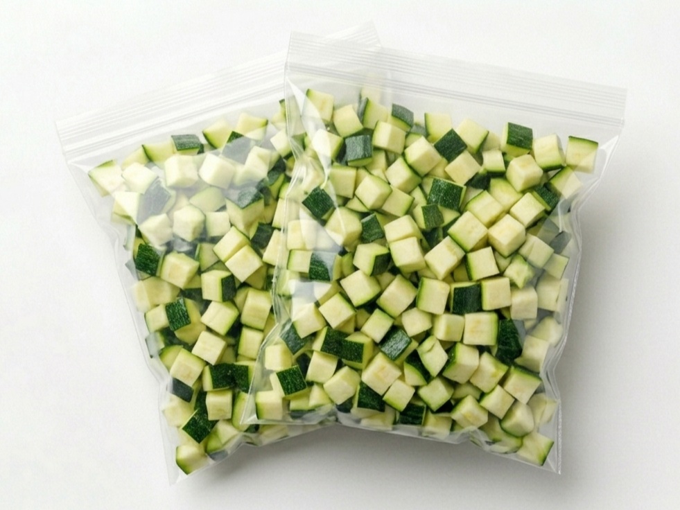 Zapallito verde en cubos