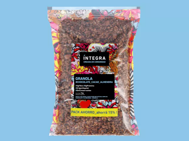 Granola chocolate, cacao y almendra