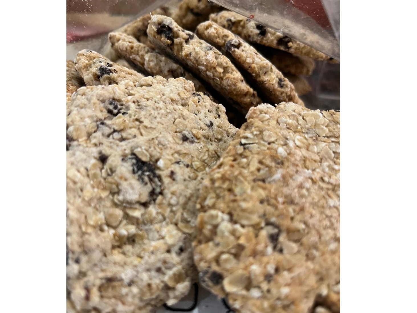Galletas de avena, pasas y chips de chocolate "Veganas"