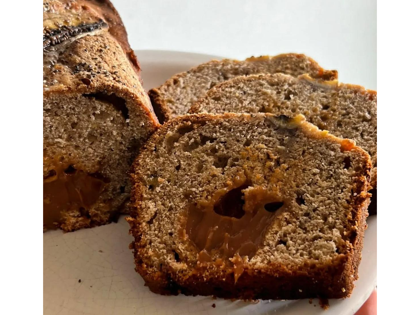 Harina de almendras con banana y dulce de almendras