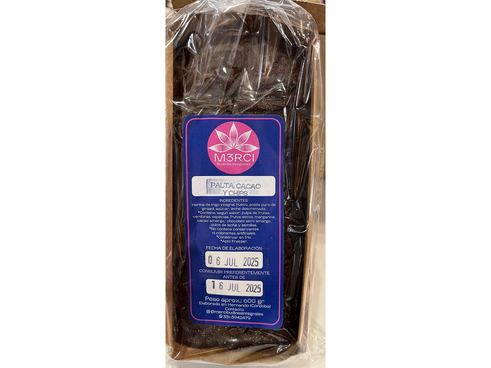 Palta, cacao y chips