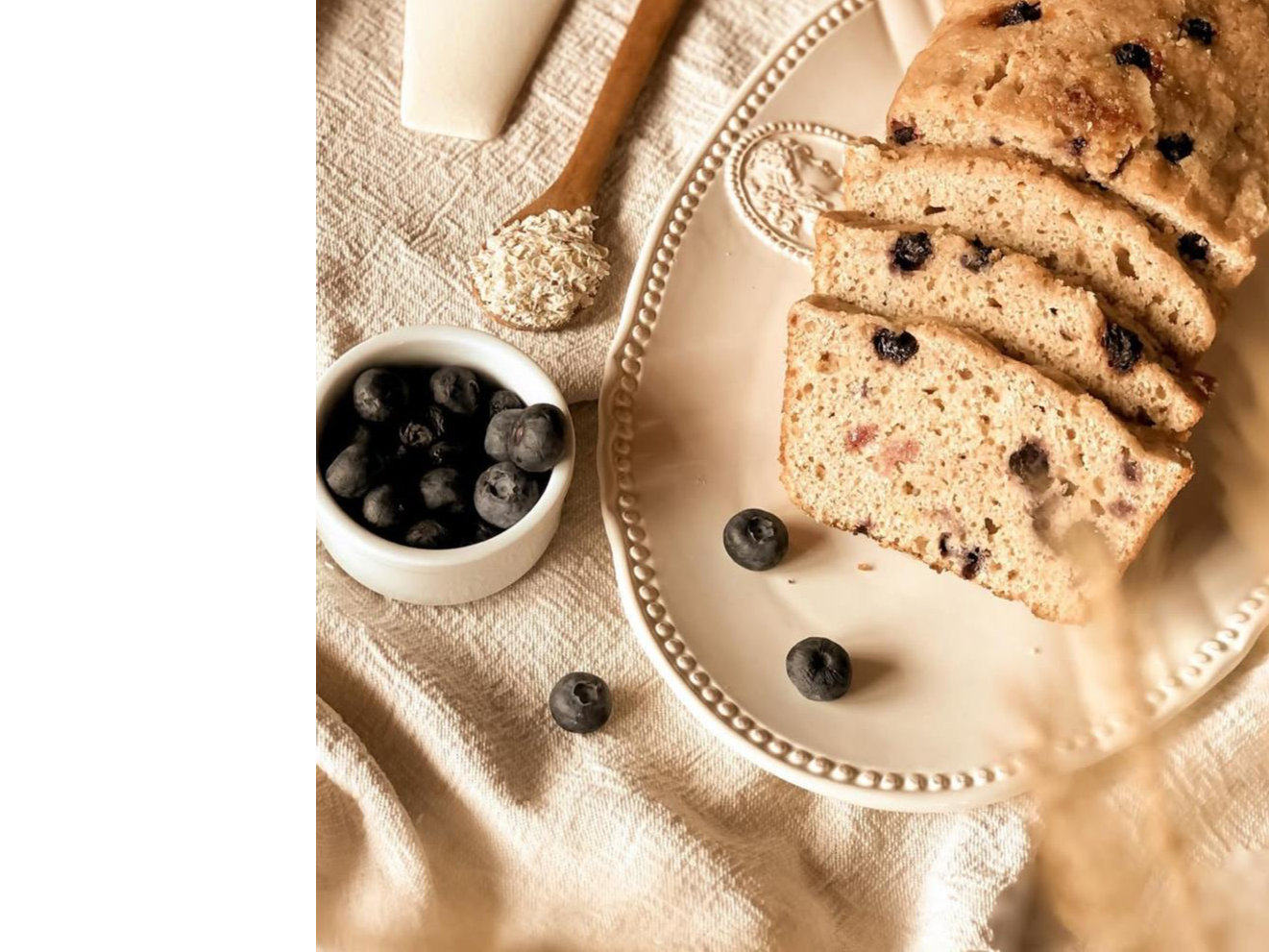 Harina de castañas con limón y arándanos