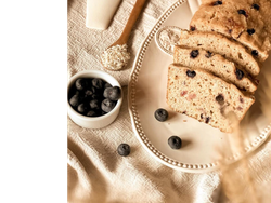 Harina de castañas con limón y arándanos