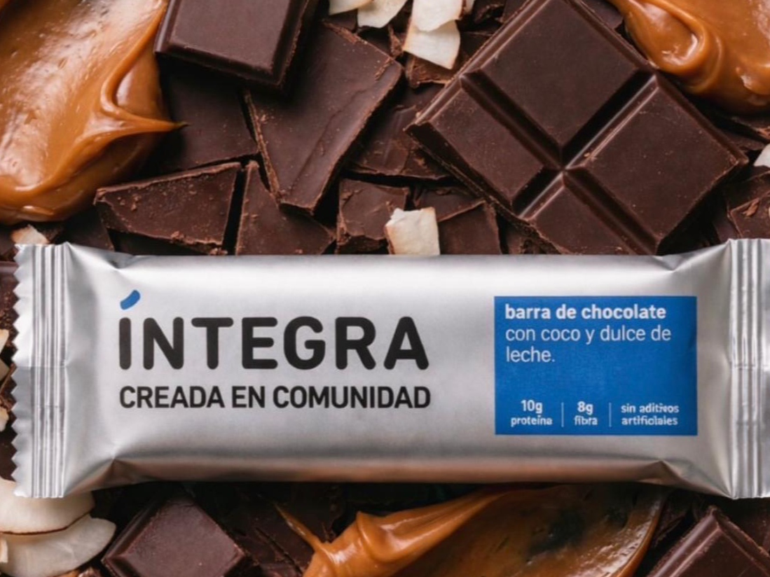 Barritas de chocolate con coco y dulce de leche