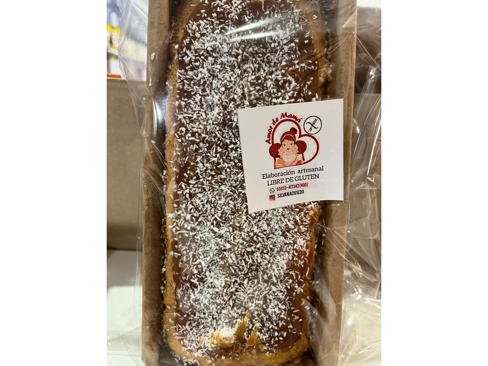 Budín de coco y dulce de leche