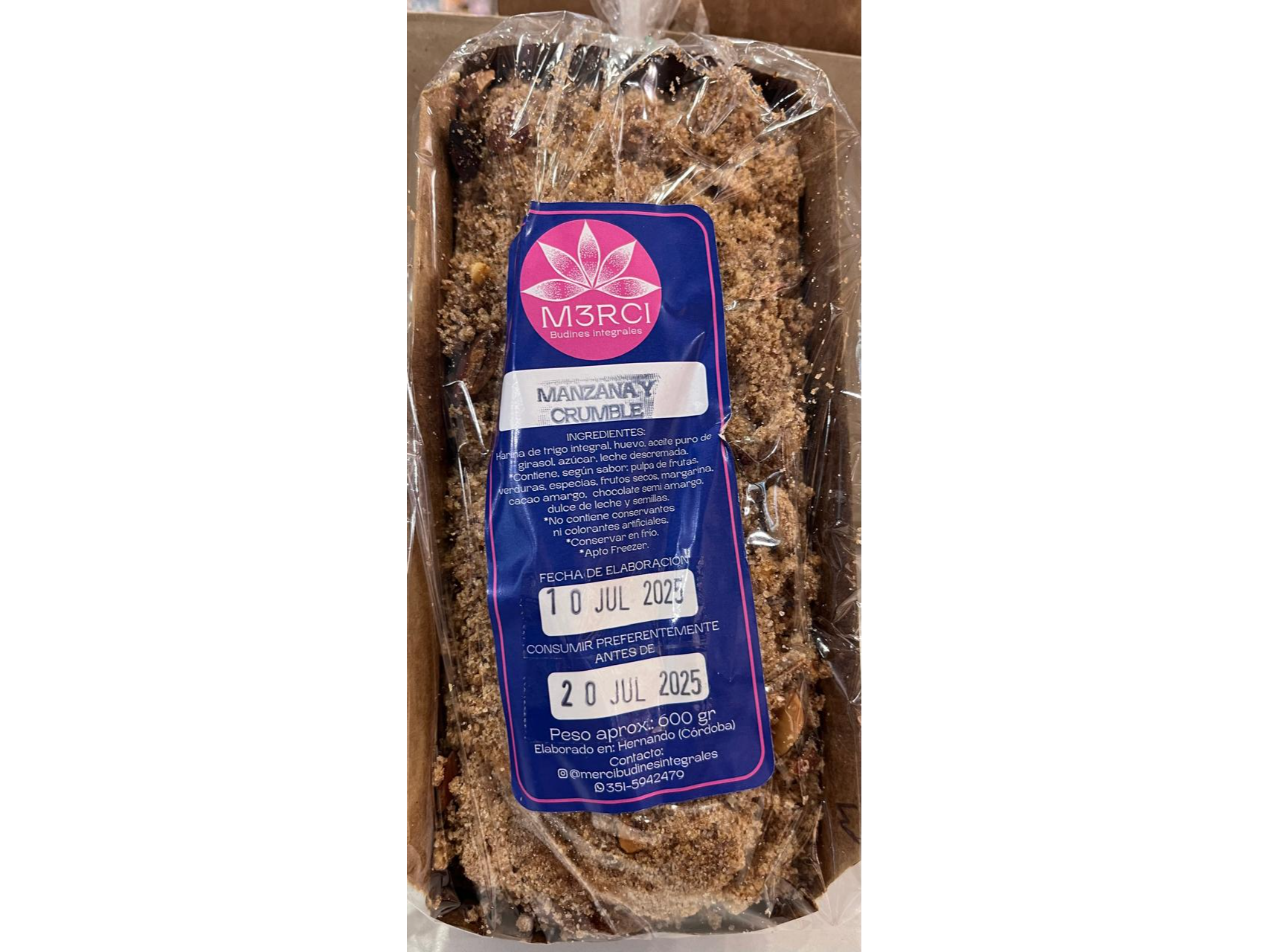 Crumble de manzana y almendras