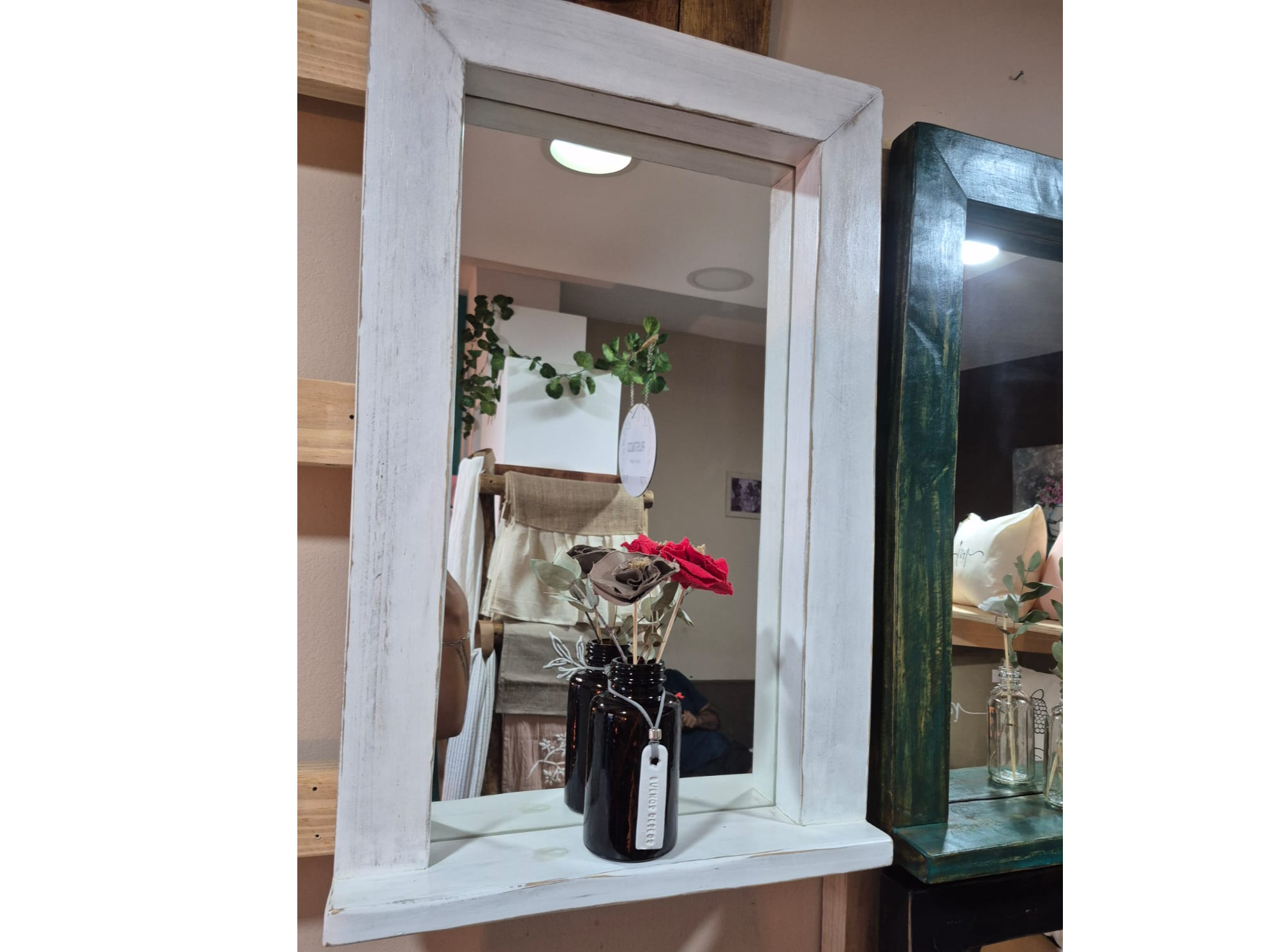 Espejo rectangular blanco