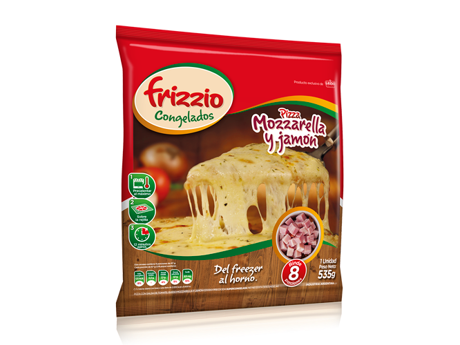 Pizza de Jamón Mozzarella (8 porciones)