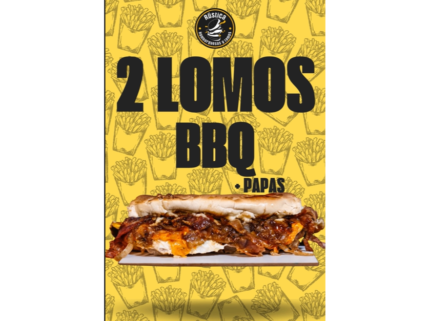 2 Lomos BBQ + papas