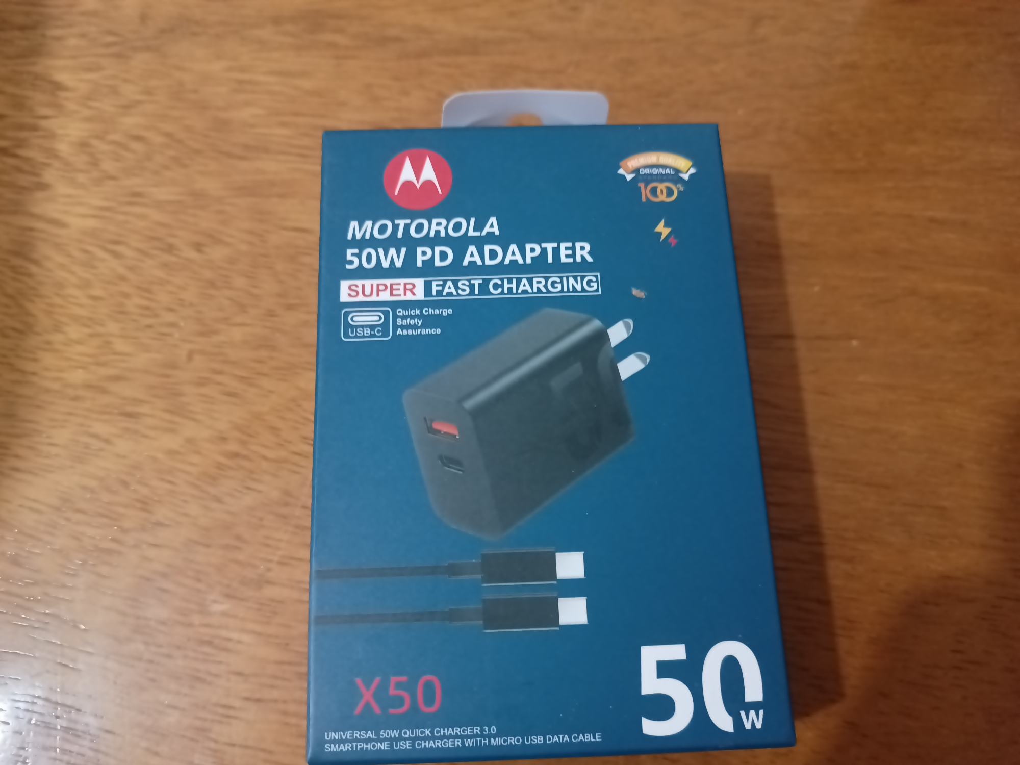 Cargador Motorola 50w doble entrada