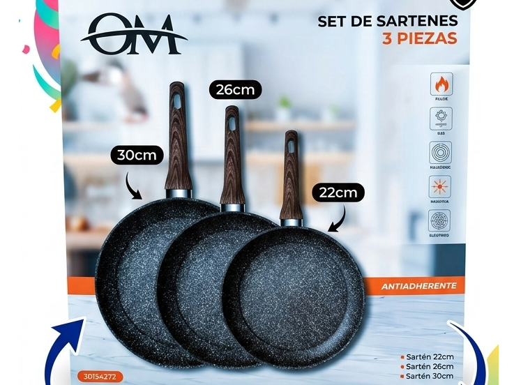 Set se sartén x 3