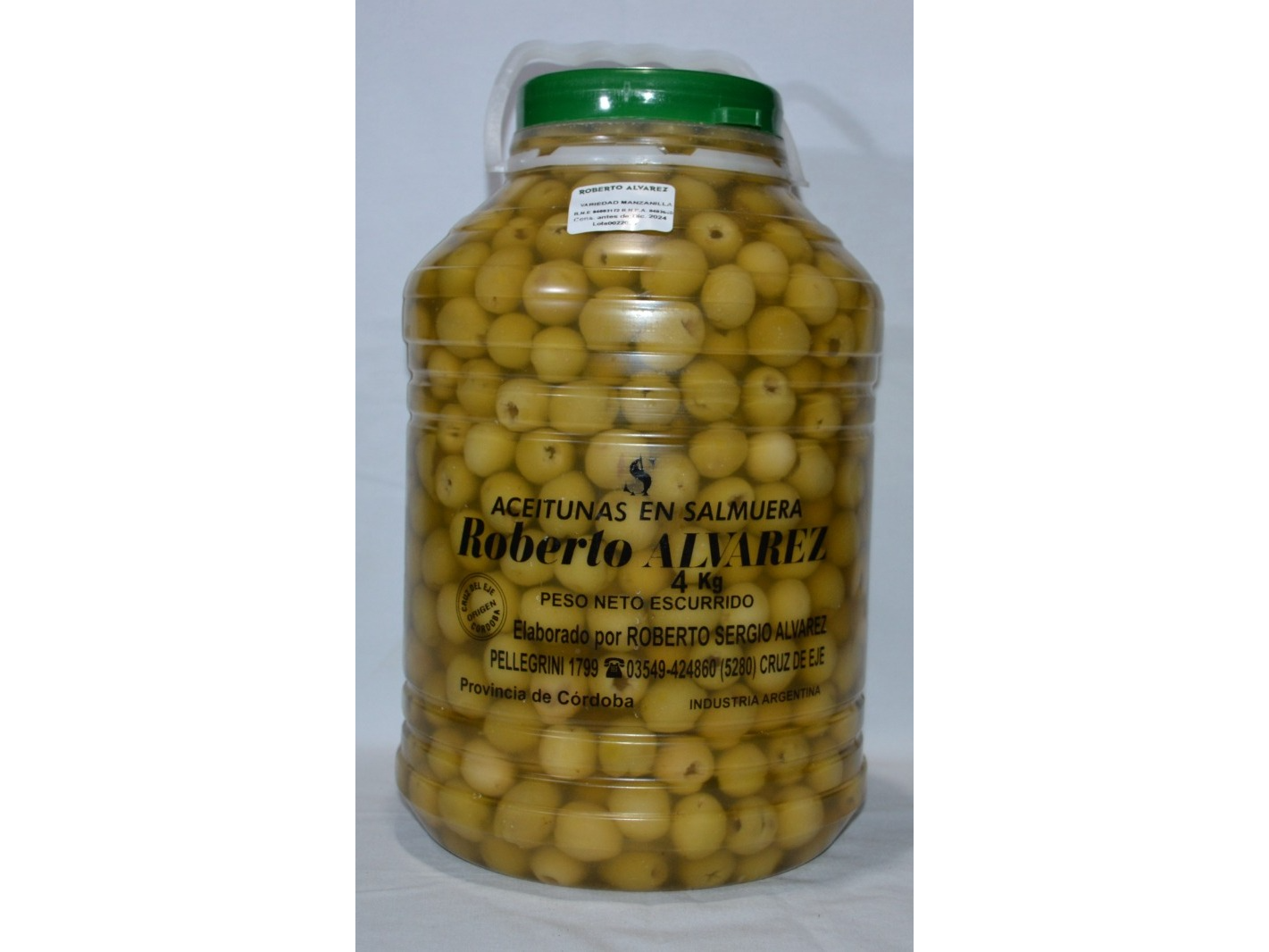 Garrafa Aceituna Verde Descarozada 4 Kg