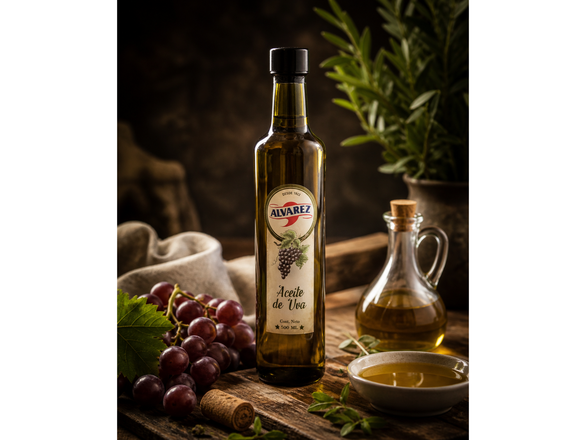Aceite de Uva 500 ml Vidrio
