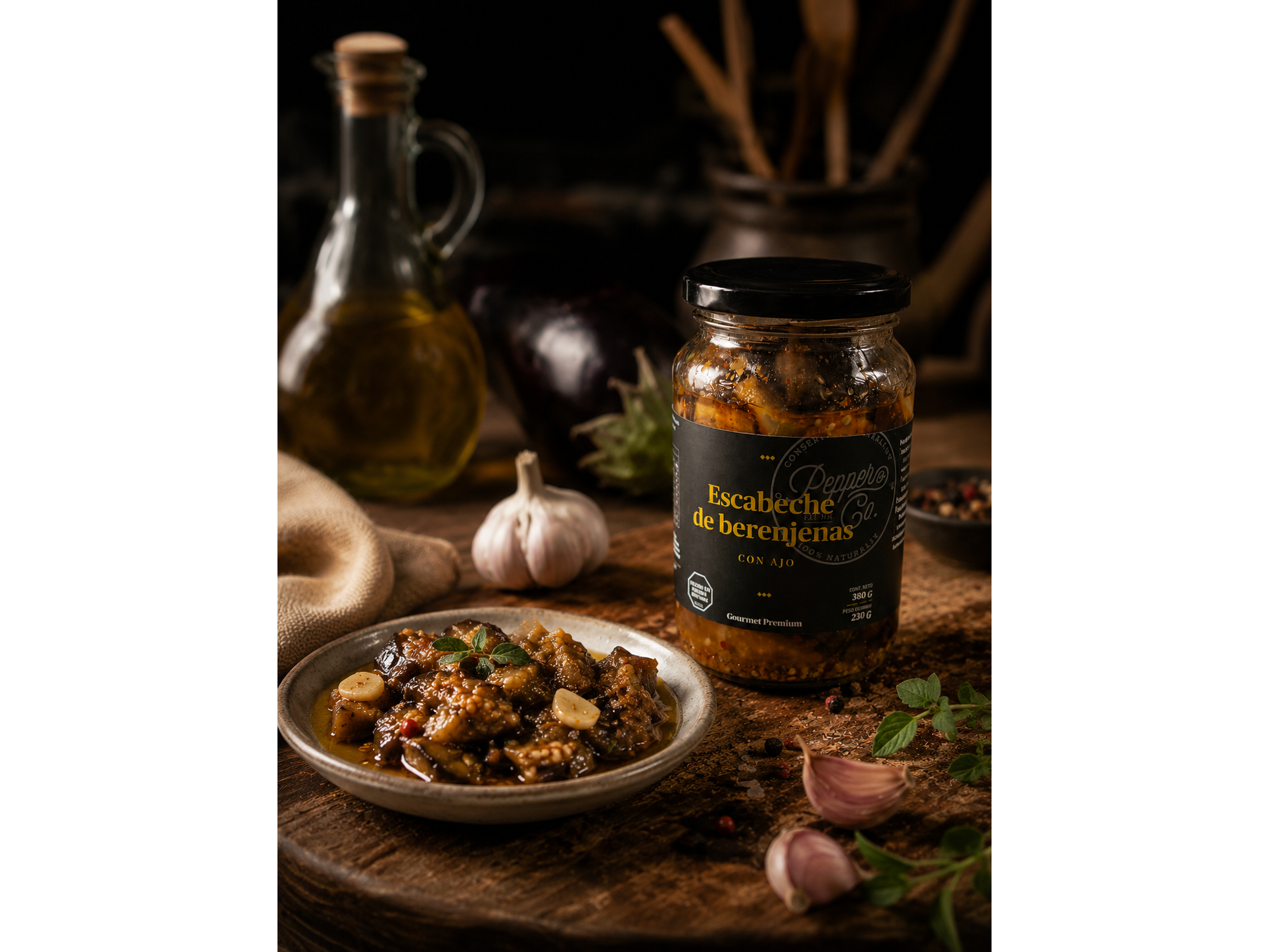 Escabeche de Berenjena con Ajo 360 cc
