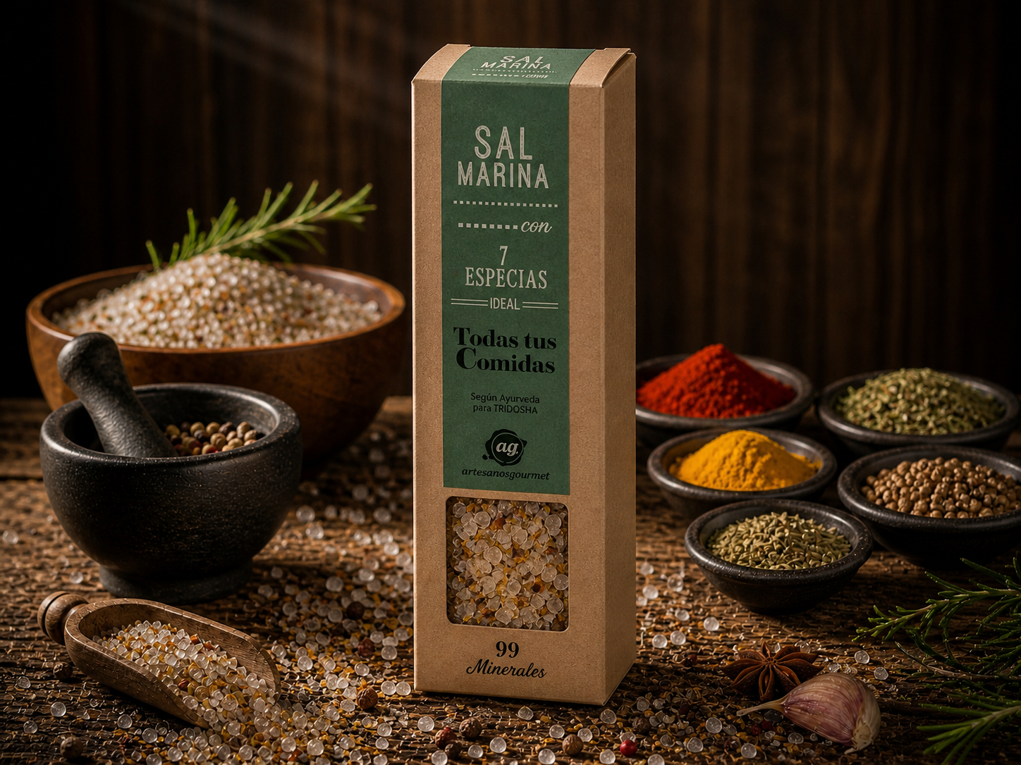Sal Marina 7 Especias 250 g Caja