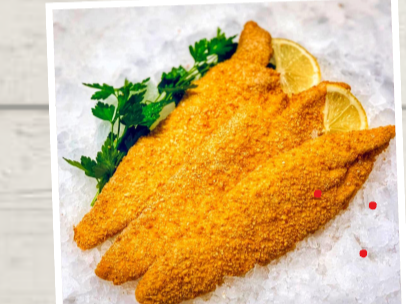 Milanesa de merluza con papas noisette